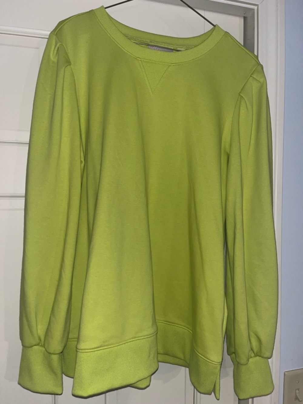 Belle by Kim Gravel Lime Green Crewneck Sweatshirt